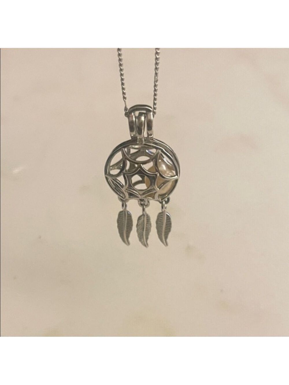 Boho necklaces Women’s Cage necklace Stamped 925 Chain link silver necklace